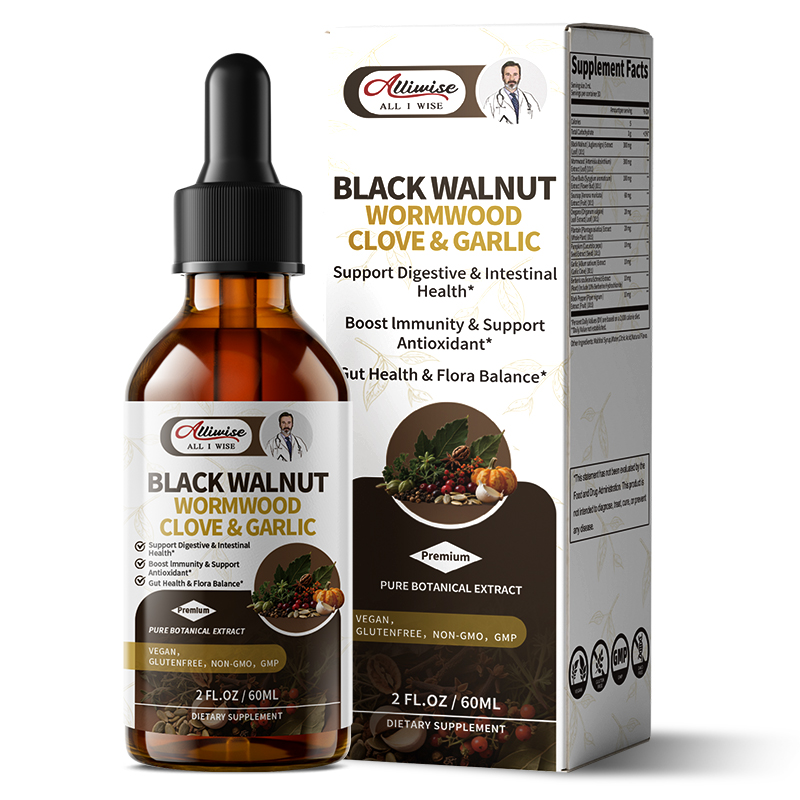 Herbal Wellness Drops - อัลลิไวส์ แบล็ควอลนัท ไลแลค ดรอป ผสมวอร์มวูดและดอกกานพลู ผลิตภัณฑ์เสริมอาหารสมุนไพรสำหรับดีท็อกซ์ลำไส้