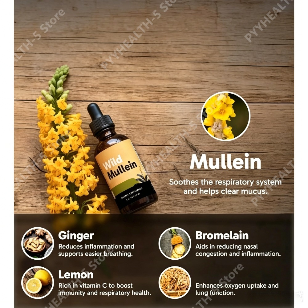 ยาสมุนไพรสูตรน้ำหยดใบมัลลีนผสม - Herbal Wellness Drops บทวิจารณ์และราคา