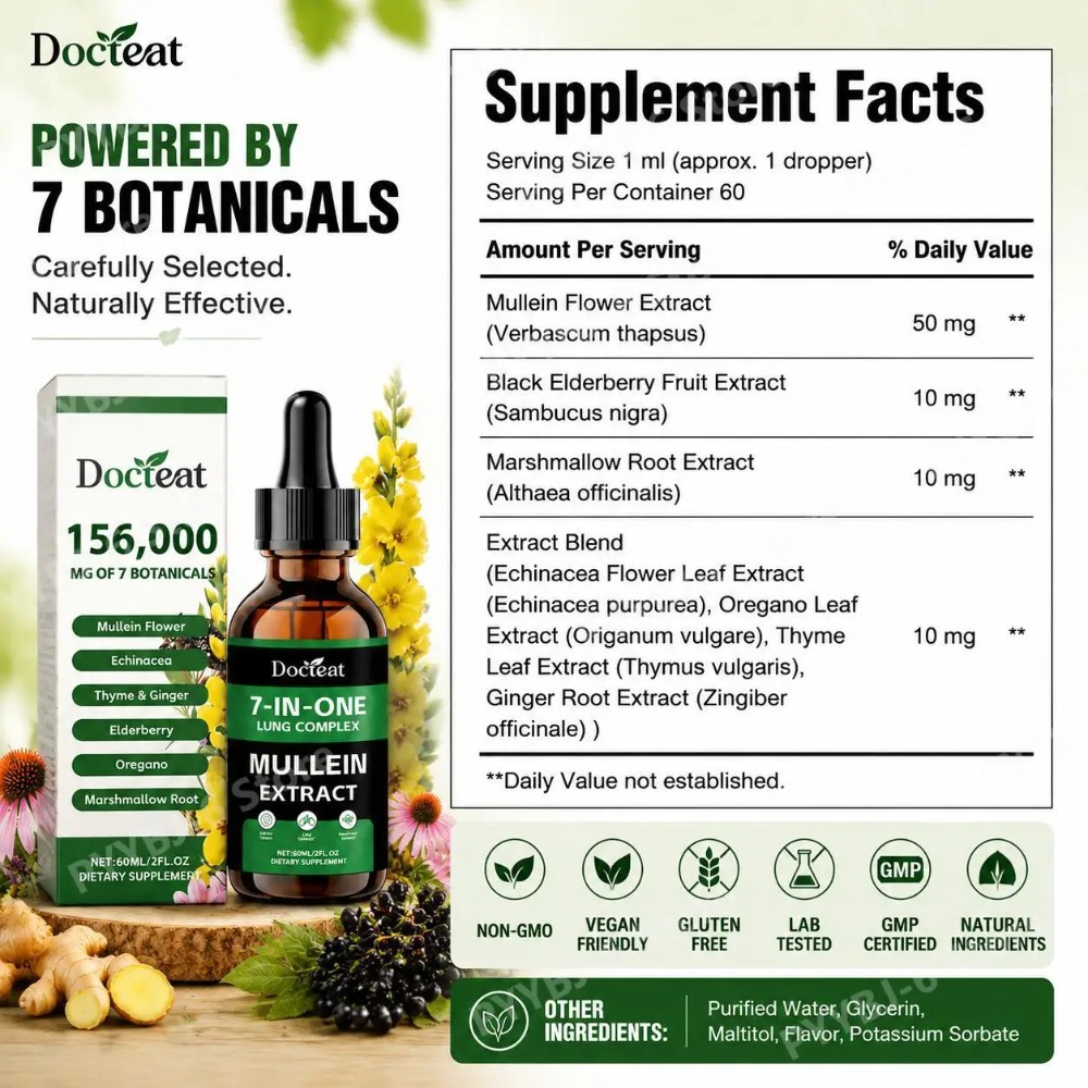ด็อกทีท 7-in-1 สารสกัดมัลลีนแบ - Herbal Wellness Drops บทวิจารณ์และราคา